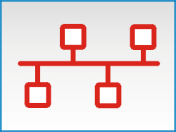 Bus-Topologie, am Beispiel Ethernet